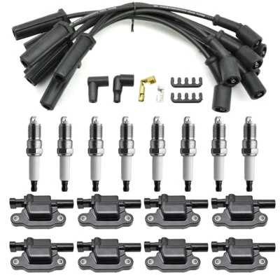 8 (set) UF413 Ignition Coils + 41-962 Spark Plugs + Spark Plugs Wires For Chevy - Image 1 of 4