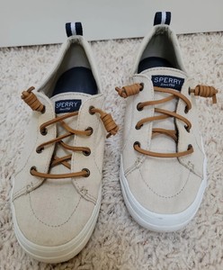 sperry white slip ons