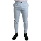 DOLCE & GABBANA Pants Sky Blue Cotton Stretch Skinny Trouser IT46/W32/S 560usd
