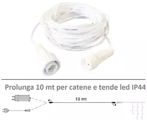 Prolunga 10 m per catena tenda serie luci Natale led natalizie da esterno IP44 - Foto 1 di 2