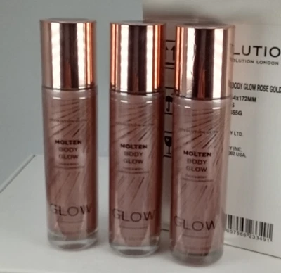 3X Revolution, Molten Body Glow, Color Rose Gold Face & Body 3.38 oz each NEW - Image 1 of 3