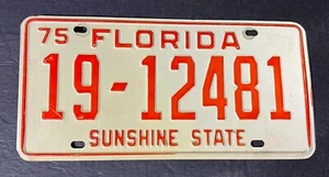 Florida 1975 Sunshine State License Plate (White Front Plate, Silver Back Plate) - Picture 1 of 20