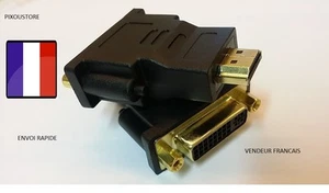 Câble Adaptateur Dvi 24+5 Femelle vers HDMI mâle neuf couleur noire. Envoi de fr - Imagen 1 de 5