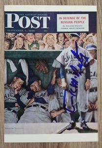 Frank McNulty Signed The Dugout 4"x6" Postcard Norman Rockwell Model Cubs RAD - Picture 1 of 9