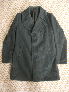 Veste Caban Navy Coast Gris Hiver Homme Veste laine Vintage - M - Picture 1 of 11