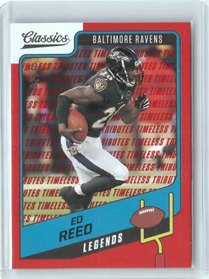 ED REED 2021 Panini Classics TIMELESS TRIBUTES RED 07/75 Ravens #119 - Image 1 of 2