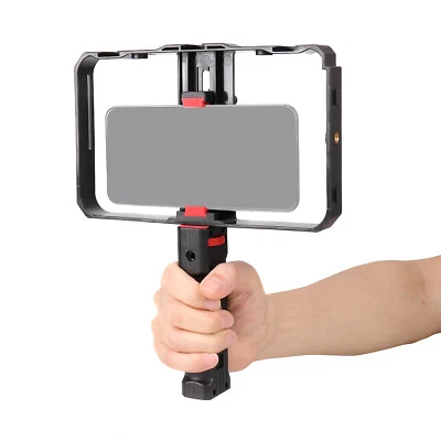 Smartphone Video Rig Filmmaking Recording Vlogging Handheld Cage Stabilizer - Image 1 of 4