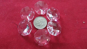 36 PCS 18 MM AAA 2 HOLE OCTAGON CRYSTAL GLASS BEAD JEWELRY CHANDELIER CHAIN PART - Picture 1 of 2