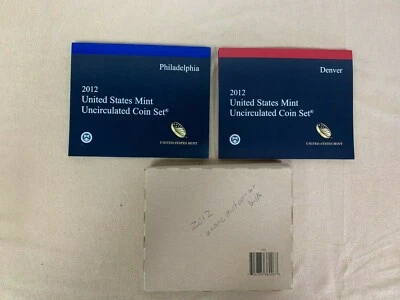 2012 US Mint Set. opened Mint Box. Contains 28 coins 14 each from "P" and "D" - Image 1 of 4