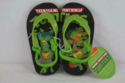 NEW Toddler Boys Flip Flops TMNT Shoes Large 9 - 10 Mutant Ninja Turtles Sandals - Image 1 of 4