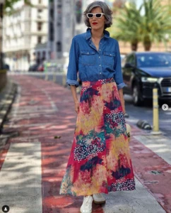 ZARA NEW BNWT 2023. MULTICOLOURED JEWEL MIDI SKIRT PRINTED. 6895/056 - Picture 1 of 10