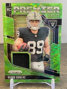 Camisetas Panini Prizm Brock Bowers Premier 2024 verde Pulsar Prizm RC #PJ-BBS - Imagen 1 de 2