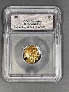 1936 Buffalo Nickel 24kt plated Ruthenium & Gold 1 of 500 - Picture 1 of 2