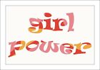 "GIRL POWER" GROOVY FEMINIST QUOTE 1 -FRAMED WALL ART PICTURE PRINT- PINK YELLOW
