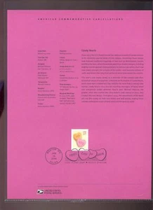 #3833 37c Candy Hearts Stamp USPS #04203 Souvenir Page - Picture 1 of 1