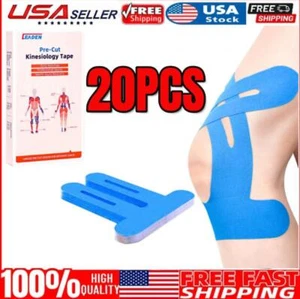 20Pcs Precut Kinesiology Tape for Knees,  Knee Support & Stability, Knee Pain⭐ - Picture 1 of 9
