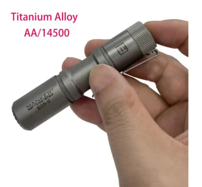 Mankerlight Titanium MAX 1300 Lumen AA 14500 EDC Mini Flashlight Torch+Battery - Image 1 of 4