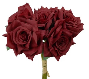 Artificial Flower 5Head Blooming Rose Bouquet 31cm Stem Home Party Wedding Decor - Picture 1 of 4