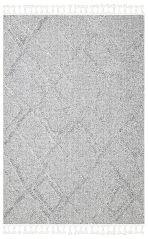 Gray Elegant Scandinavian Rug - Non-Slip Backing, Anti-Allergy, Easy to Clean - Image 1 of 1