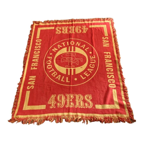 Vintage San Francisco 49ers Throw Blanket Fieldcrest  60”x 49" Made in USA NFL Cover
