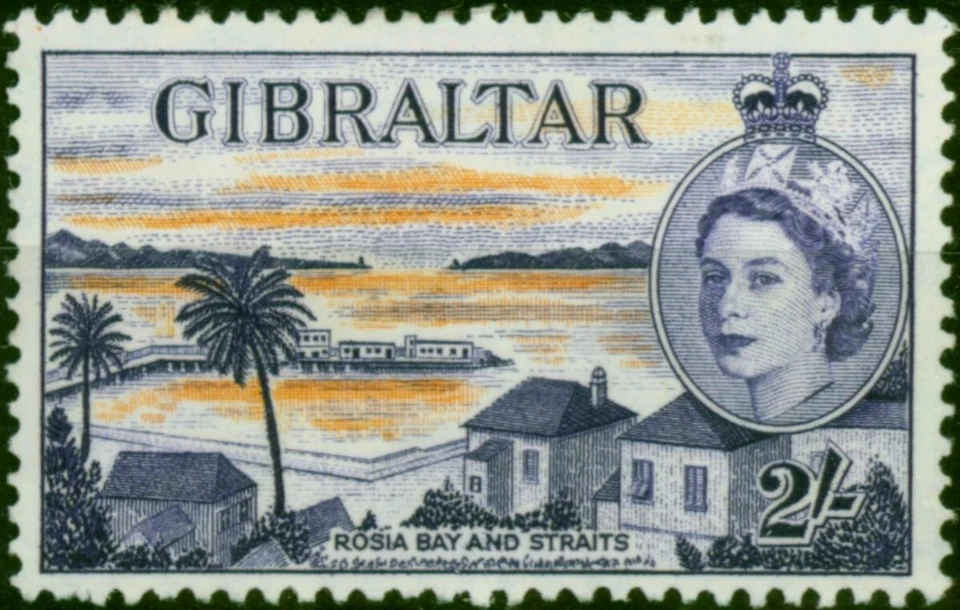 Gibraltar 1959 2s Orange & Violet SG155a Fine LMM - Image 1 of 1