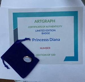 Princess Diana Signed Badge Limited Edition with COA Princess of Wales - Picture 1 of 3