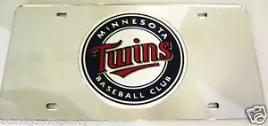 Minnesota Twins New Look Arylic LICENSE PLATE LASER MIRROR Dad r we fans??? - Picture 1 of 1