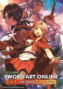 DVD Anime Sword Art Online 5-In-1 (The Movie 1-3 +2 OVA) English Dub, All Region - Picture 1 of 2