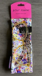 Lector de gafas de lectura Betsey Johnson - ÁMBAR con estuche blando 2,00 nuevo con etiquetas - Imagen 1 de 4