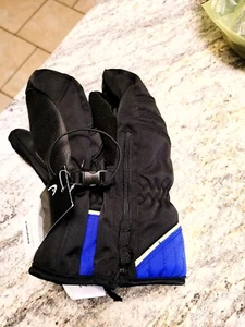Head JrKids Sz Small Blue Side Zipper Snow Ski Mittens Insulated Fleece Lined - Picture 1 of 9