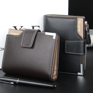 Mens Bifold Large Capacity Leather Wallet Credit Card ID Holder With Coin Pocket - Picture 1 of 15