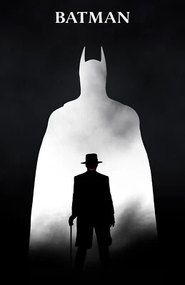 AA0519 Batman Film By Tim Burton 1989 Silhouette Movie Poster 11x17 - Image 1 of 4