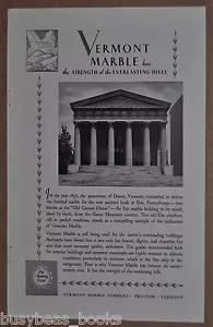 1930 VERMONT MARBLE advertisement, Erie Pennsylvania Bank, Old Custom House - Foto 1 di 2