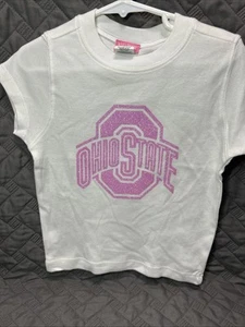 Maglietta personalizzata Ohio State con glitter rosa per bambini taglia 4-6 - NUOVA - Foto 1 di 3