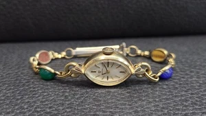 Vintage OMEGA 10k Gold Filled Ladies Watch w/ Stones Bracelet *WORKS* - Picture 1 of 14