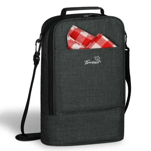 Insulated 2 Bottle Wine Gift Tote Bag - Tumbler Glass Cooler Carrier for BYOB... - Picture 1 of 7