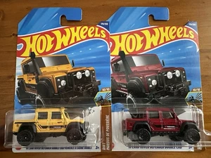 NEW 2025 Hot Wheels ‘15 LAND ROVER DEFENDER DOUBLE CAB Dirt SERIES 4x4 Lot Of 2 - Bild 1 von 5