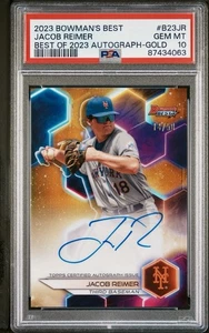2023 Bowman’s Best Jacob Reimer Gold Refractor Auto /50 PSA 10 GEM MINT POP 2 - Picture 1 of 2