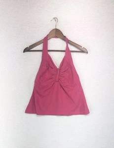 Vintage Venezia Halter Top Pink Ruffled Neckline Stretchy Made In USA (14/16) - Picture 1 of 5