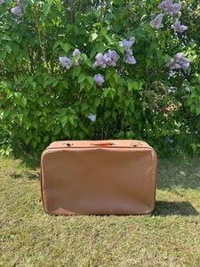 25D96- MALETA DE VIAJE VINTAGE MARRÓN VINTAGE AÑOS 60 HARDCASE - Imagen 1 de 4