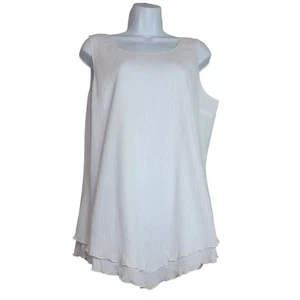 Tunika-Bluse mit weicher Umrandung, Damen S, weiß, Lagenlook Gaze-Material, neu mit Etikett - Bild 1 von 12