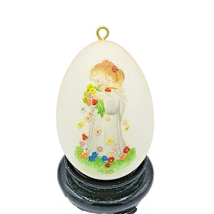 Vintage Anri Ferrandiz 1980 Annual Wooden Egg Christmas Decoration 2 1/4" - Picture 1 of 8