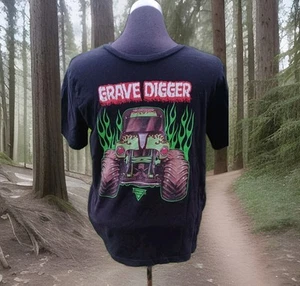 Gravedigger Monster Jam Youth T-Shirt- Size 10 - 19" Long 16" Pit To Pit - Picture 1 of 3