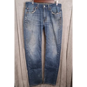 Jeans uomo Levis 514 taglio dritto blu denim invecchiato taglia 32x34 - Foto 1 di 9