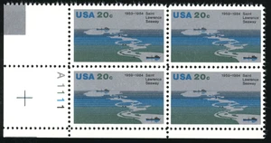 USA - 1984 25th Anniv St. Lawrence Seaway 20c - SC# 2091 Plate Block of 4 Mint NH - Bild 1 von 2
