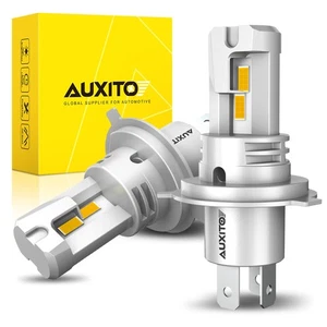 2x 9003 AUXITO H4 LED Bulbs Headlight Kit High-Low Beam 52W 800% Yellow Brighter - Picture 1 of 14