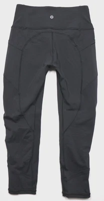 Lululemon Size 6 23" Black Cropped Leggings Hip Pockets Align Mid Rise - Image 1 of 4