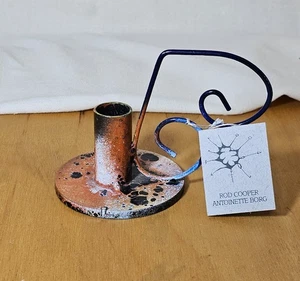 Rod Cooper & Antoinette Borg Candlestick – Sculptural Hand-Painted Metal Art - Picture 1 of 9
