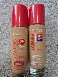 2 x NATURAL BEIGE RIMMEL LONDON LASTING FINISH 25HR 30ML - Picture 1 of 7
