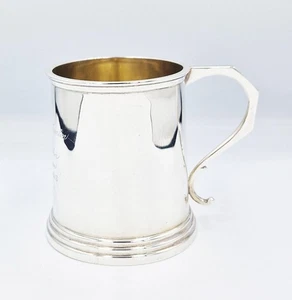 ANTIQUE STERLING SILVER CHRISTENING TANKARD Birmingham 1912 - Picture 1 of 7